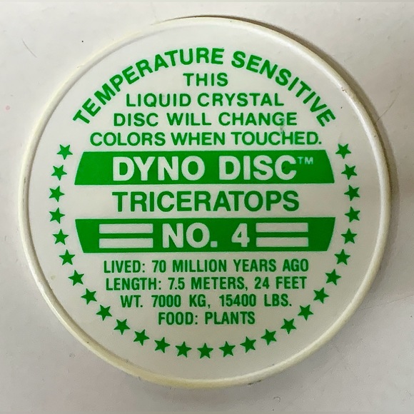 1980s Vintage Triceratops Dinosaur Thermal Heat Activated DYNO DISK - Picture 4 of 9